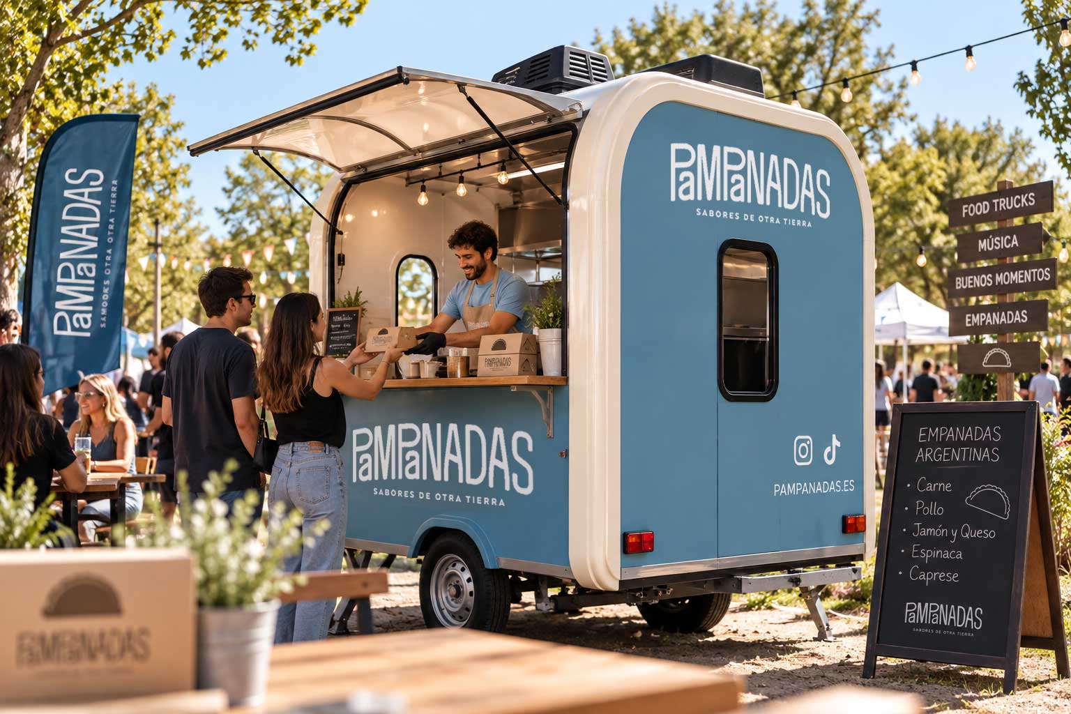 Foodtruck Pampanadas en un evento al aire libre